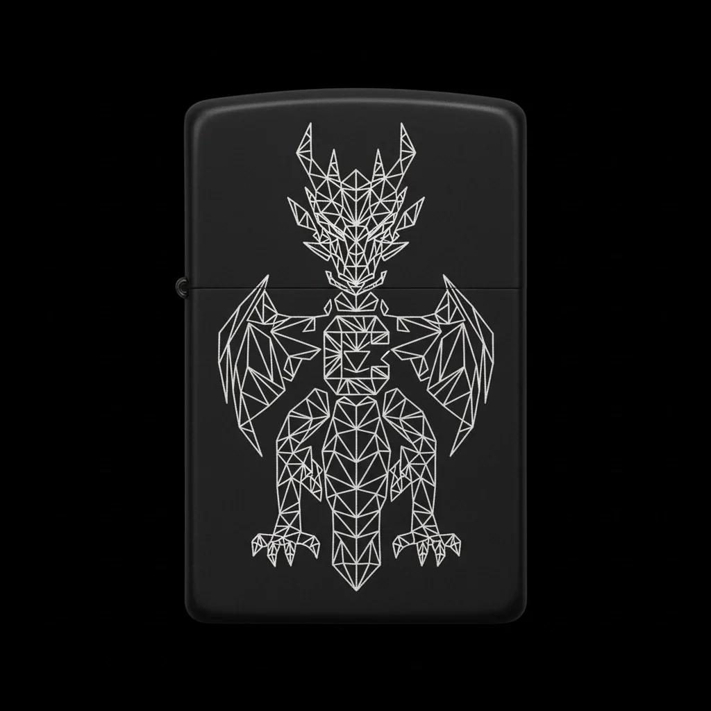 Zippo Ejderha Figürlü C Harfli Tasarım - V88