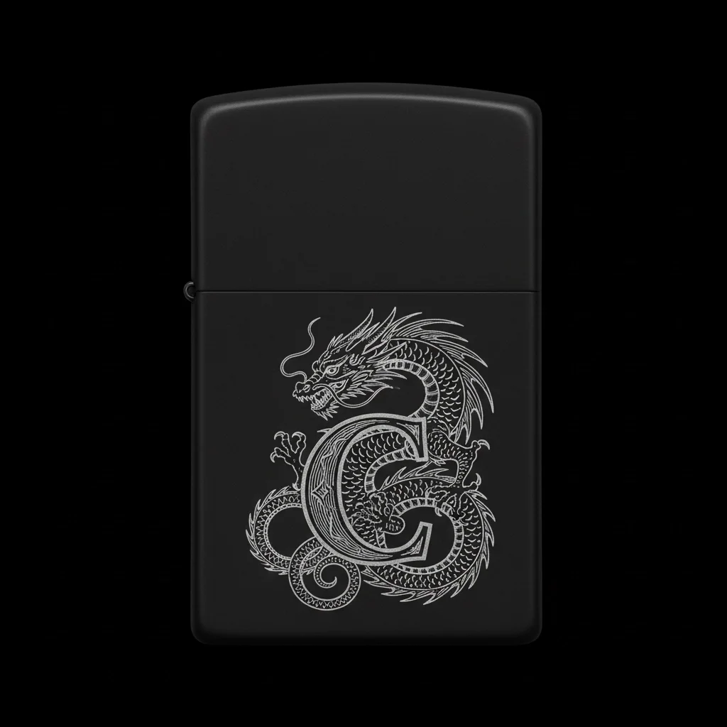 Zippo Ejderha Figürlü C Harfli Tasarım - V94