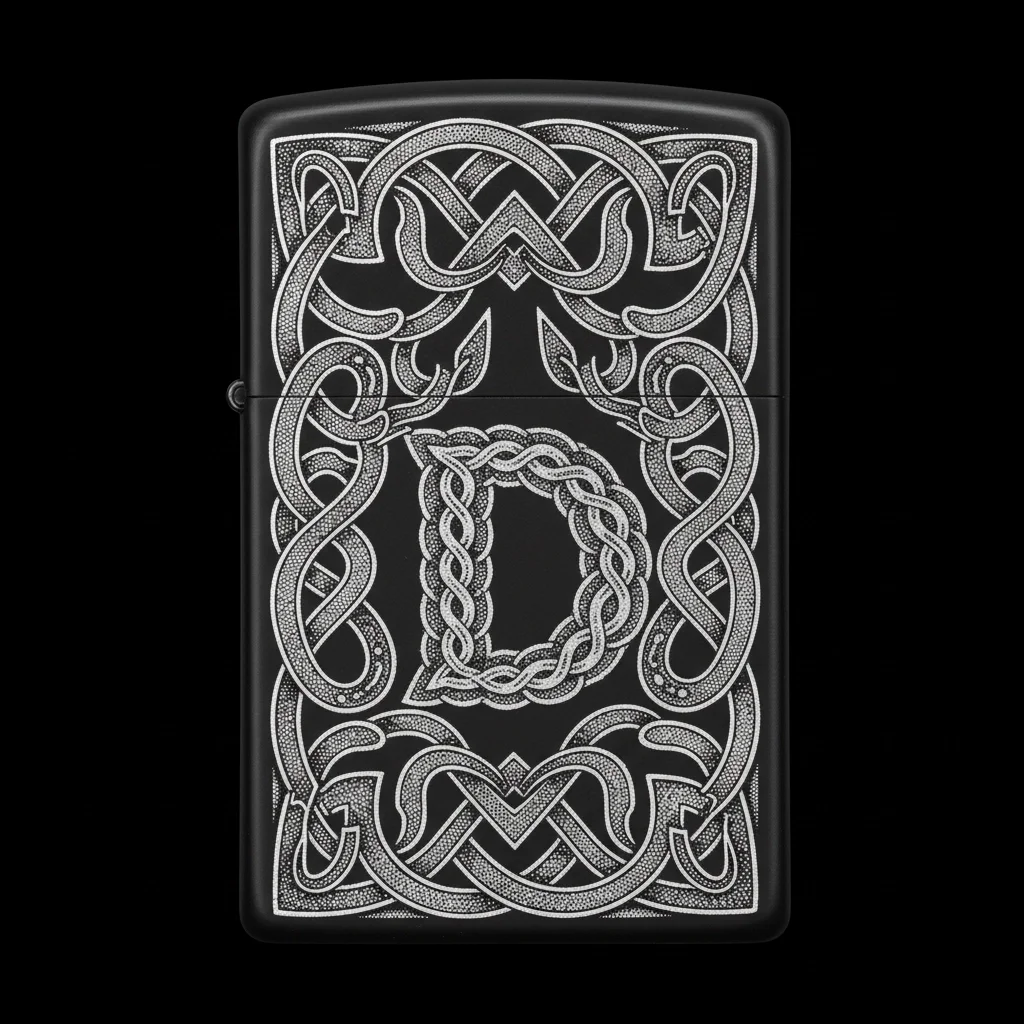 Zippo Ejderha Figürlü D Harfli Tasarım - V23