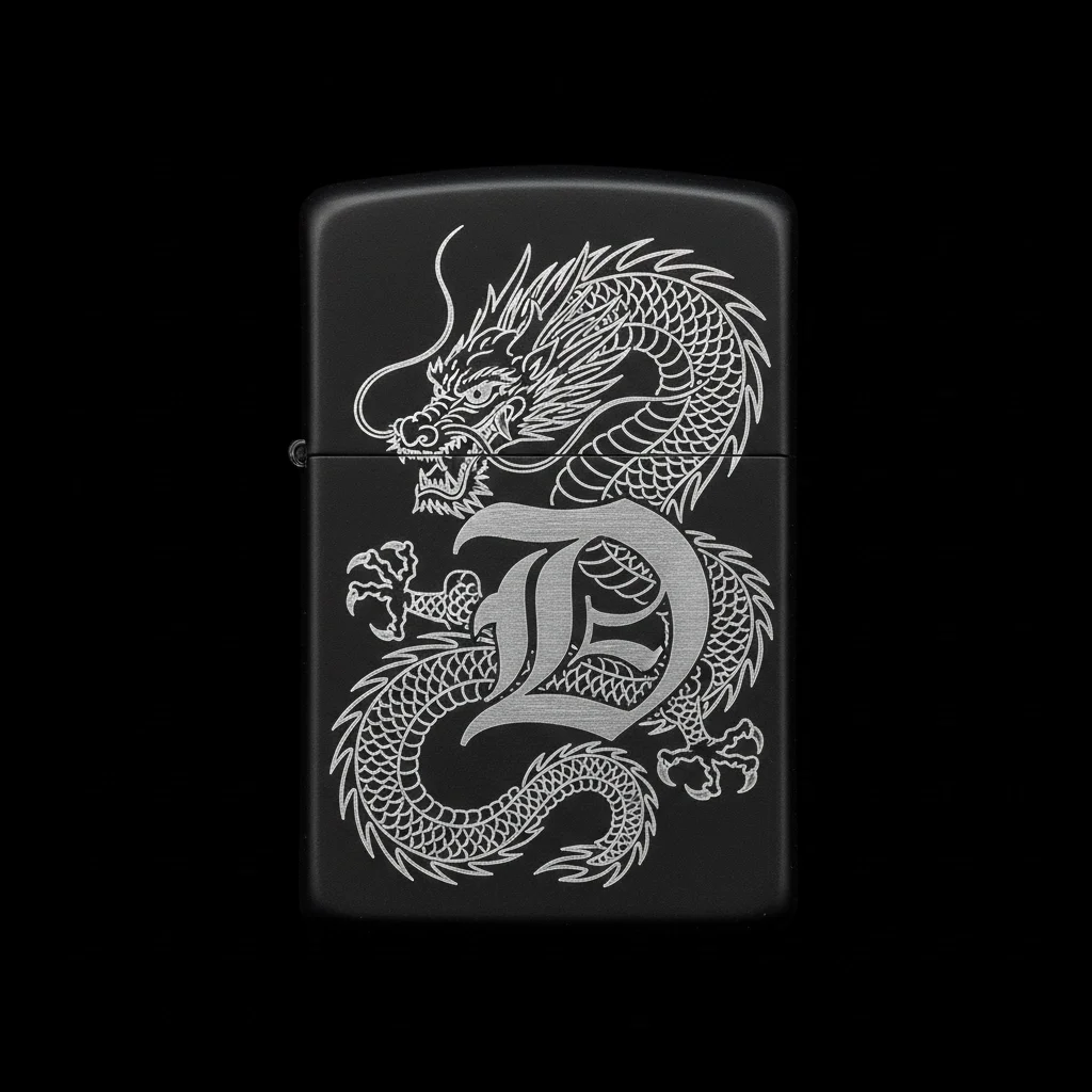 Zippo Ejderha Figürlü D Harfli Tasarım - V47