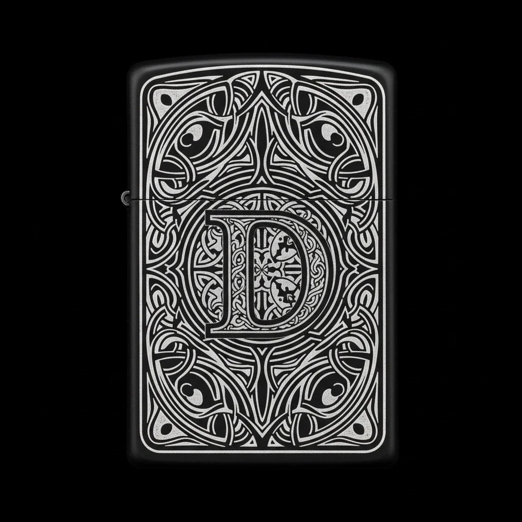 Zippo Ejderha Figürlü D Harfli Tasarım - V55