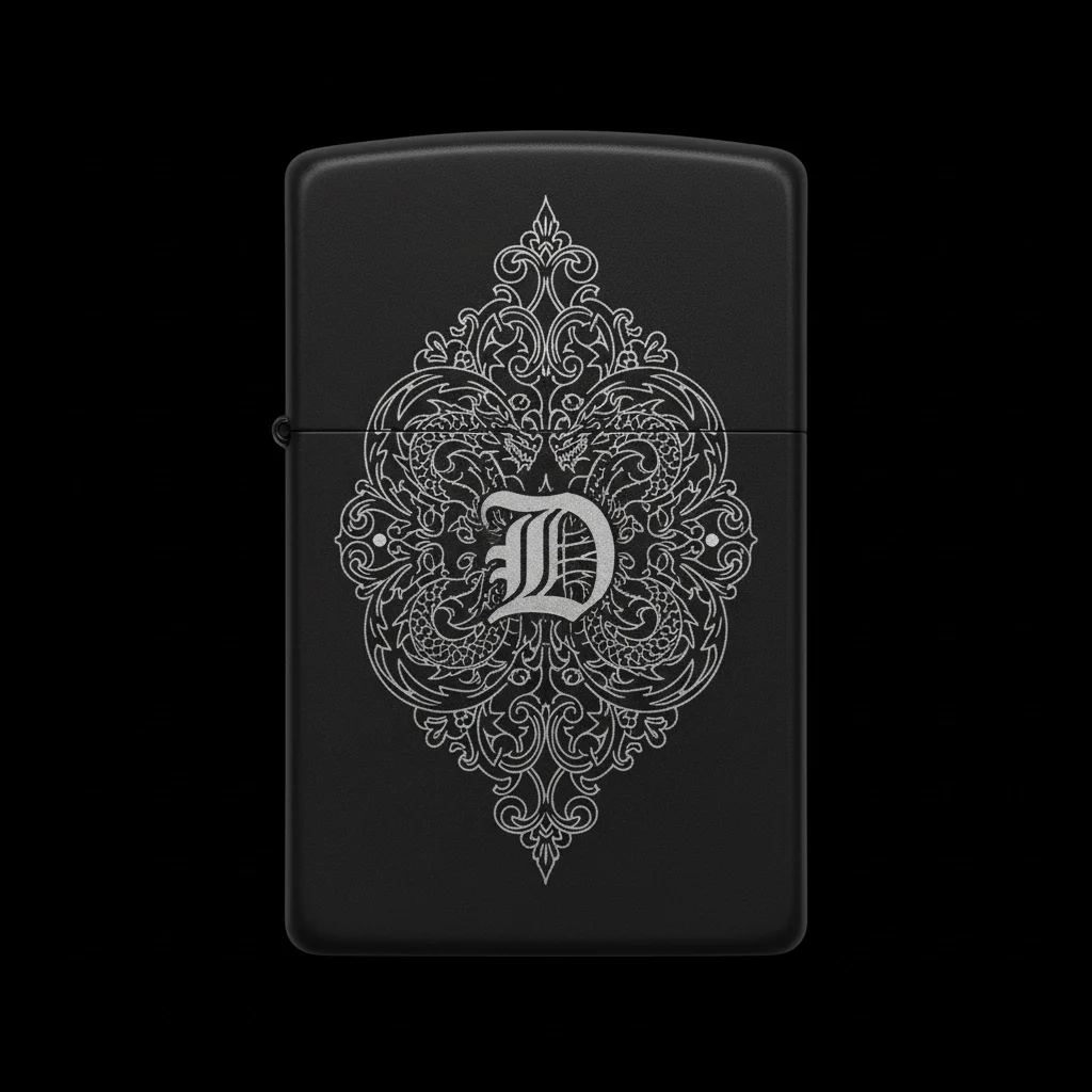 Zippo Ejderha Figürlü D Harfli Tasarım - V77