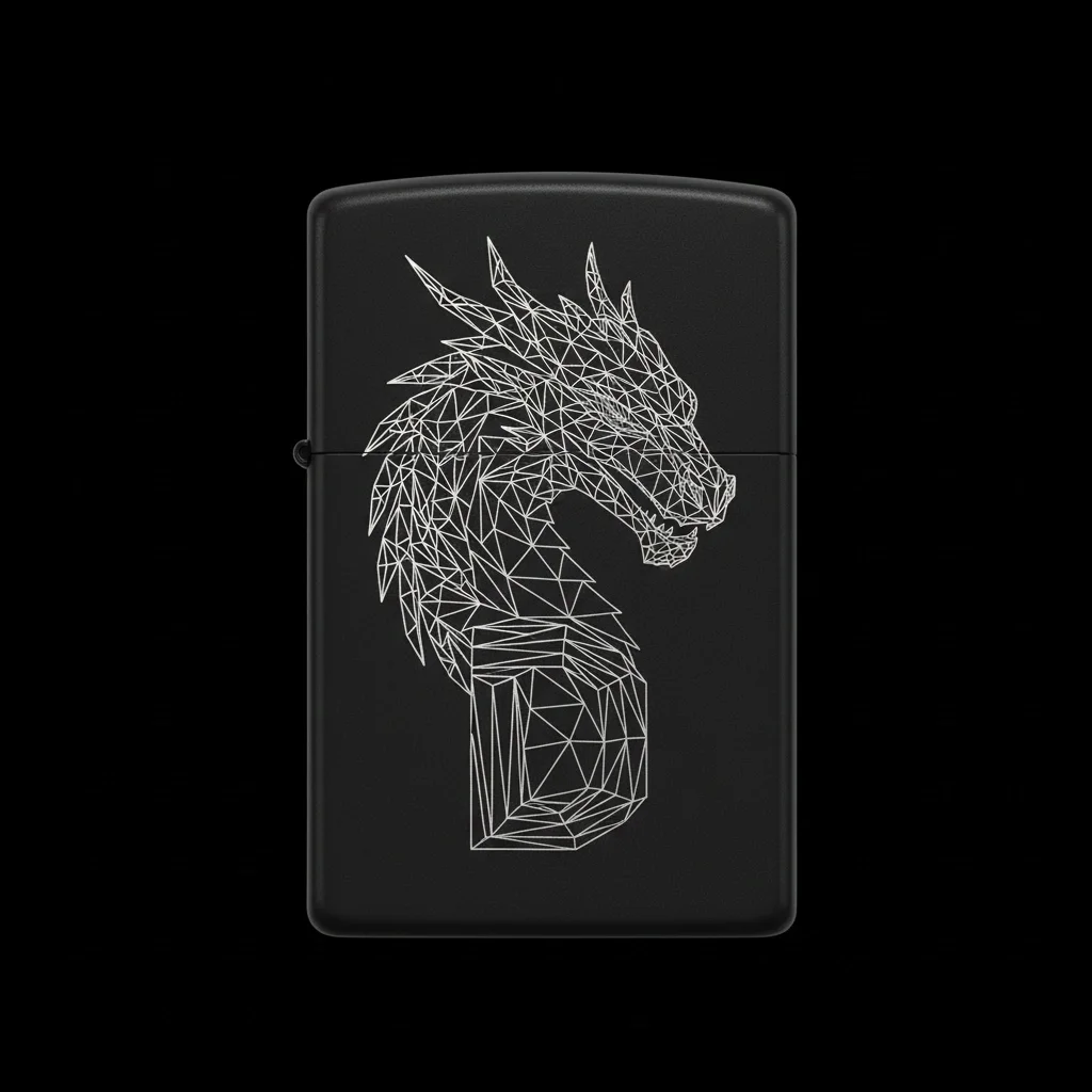 Zippo Ejderha Figürlü D Harfli Tasarım - V78