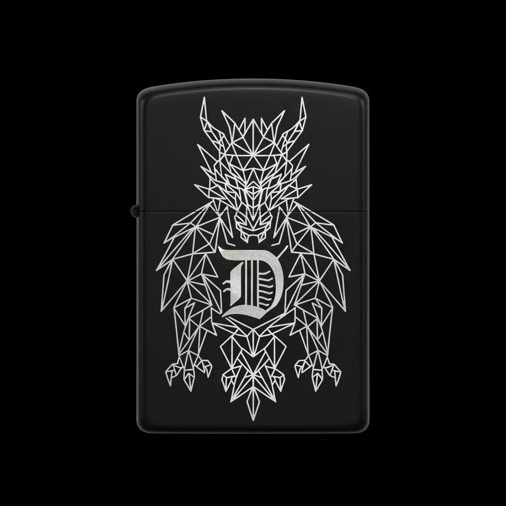 Zippo Ejderha Figürlü D Harfli Tasarım - V79