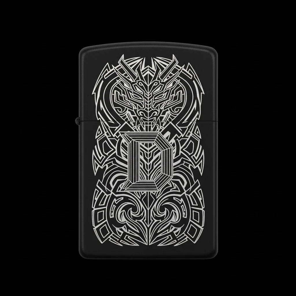 Zippo Ejderha Figürlü D Harfli Tasarım - V80