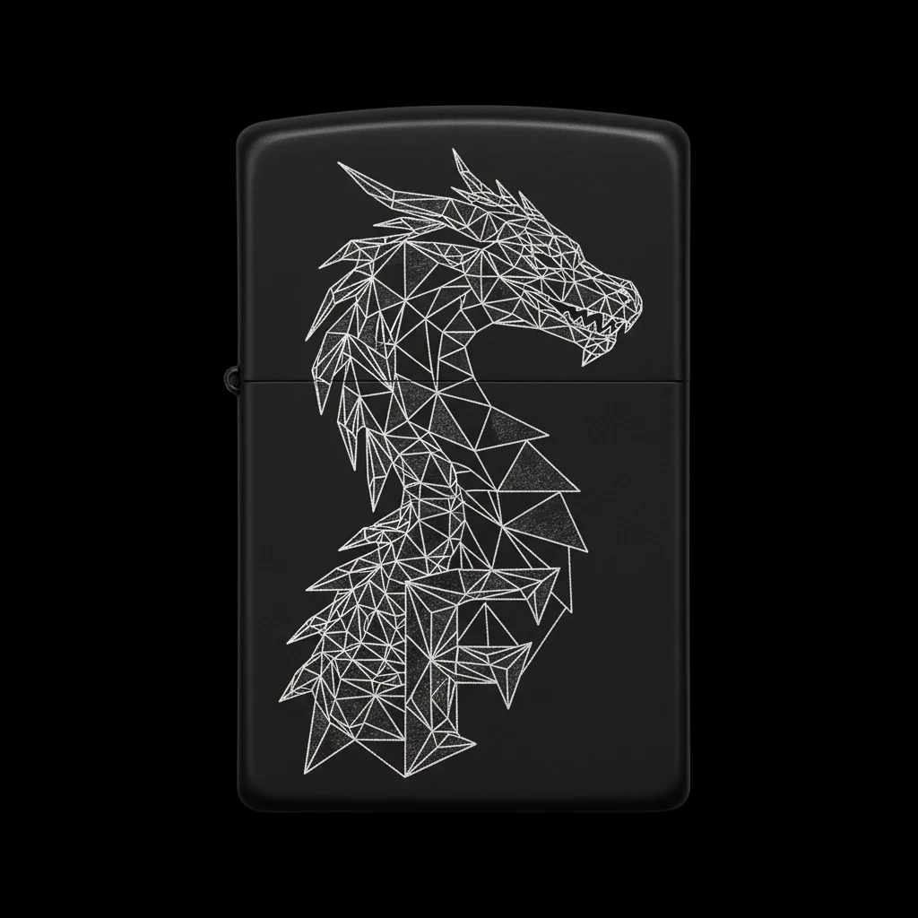 Zippo Ejderha Figürlü F Harfli Tasarım - V60