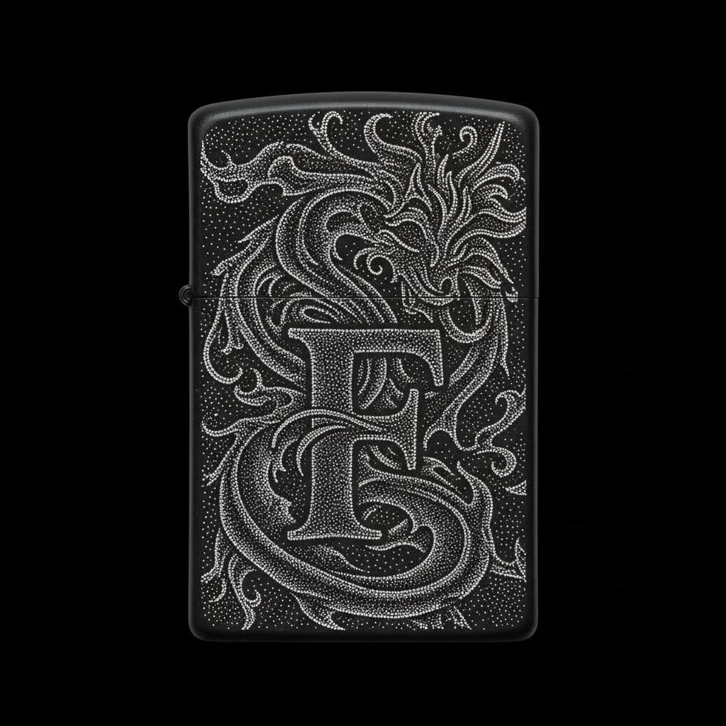 Zippo Ejderha Figürlü F Harfli Tasarım - V70