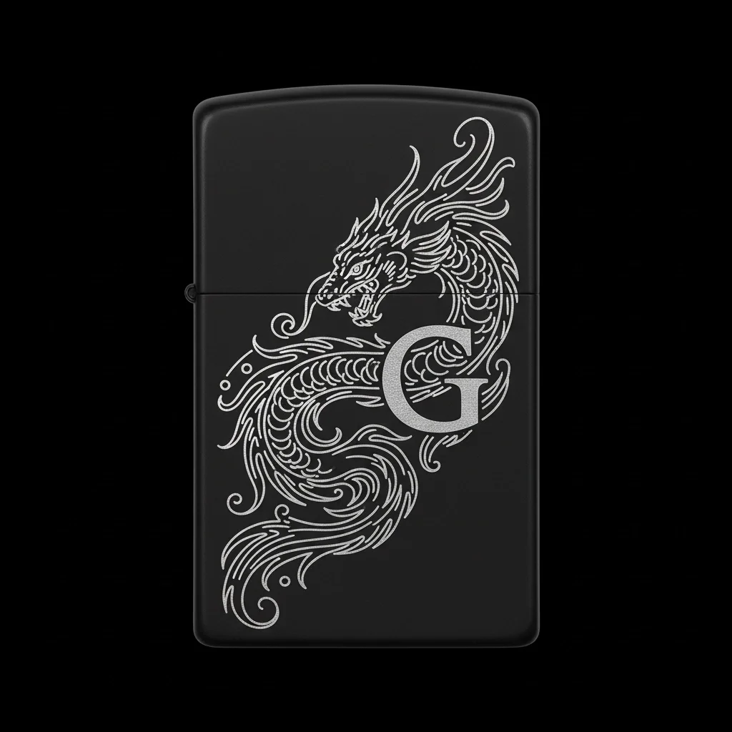 Zippo Ejderha Figürlü G Harfli Tasarım - V24