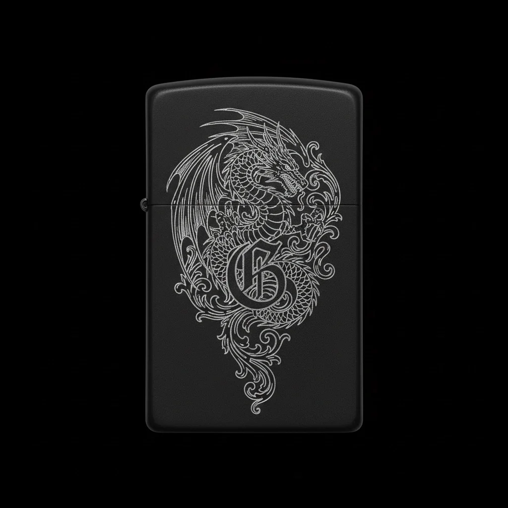 Zippo Ejderha Figürlü G Harfli Tasarım - V3
