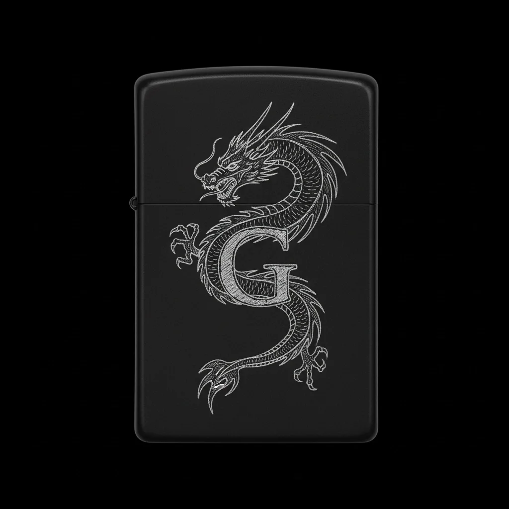 Zippo Ejderha Figürlü G Harfli Tasarım - V39