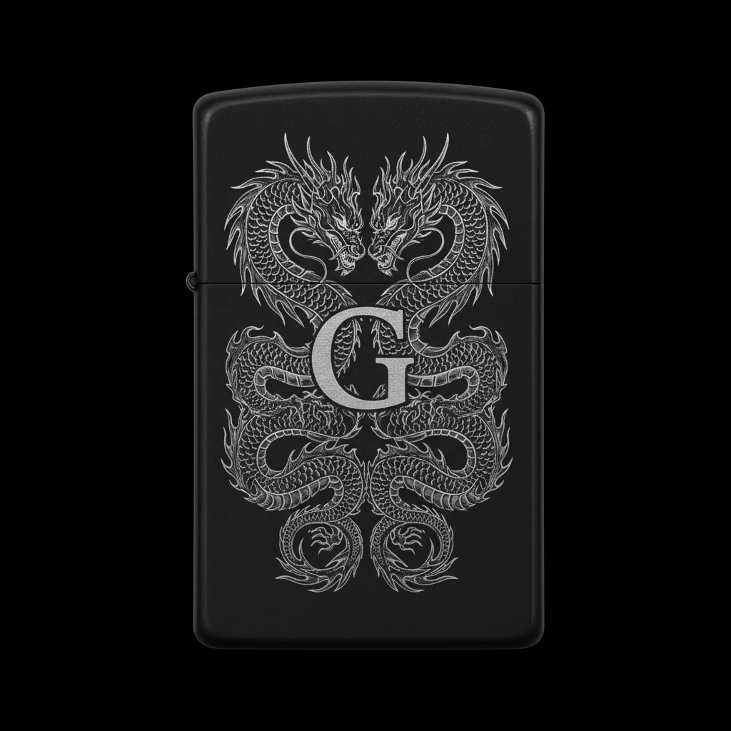 Zippo Ejderha Figürlü G Harfli Tasarım - V4