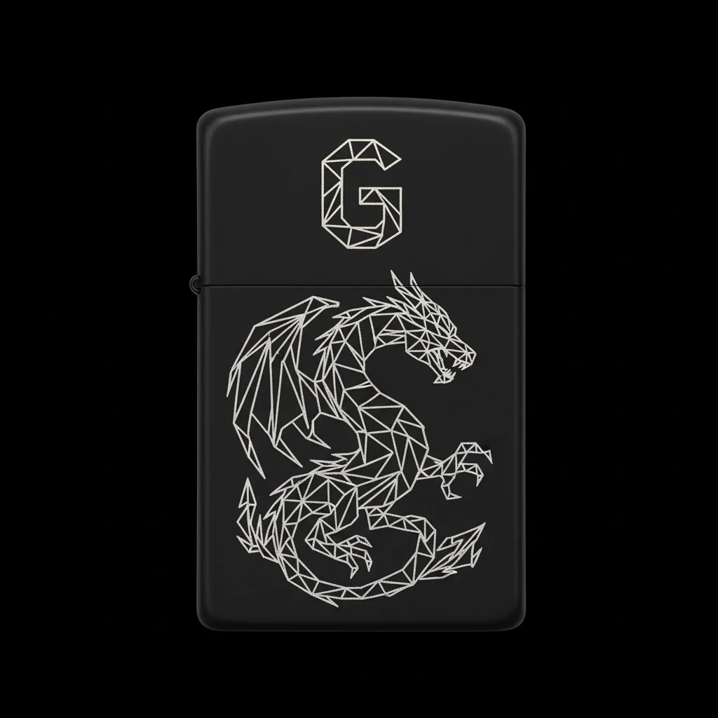 Zippo Ejderha Figürlü G Harfli Tasarım - V41