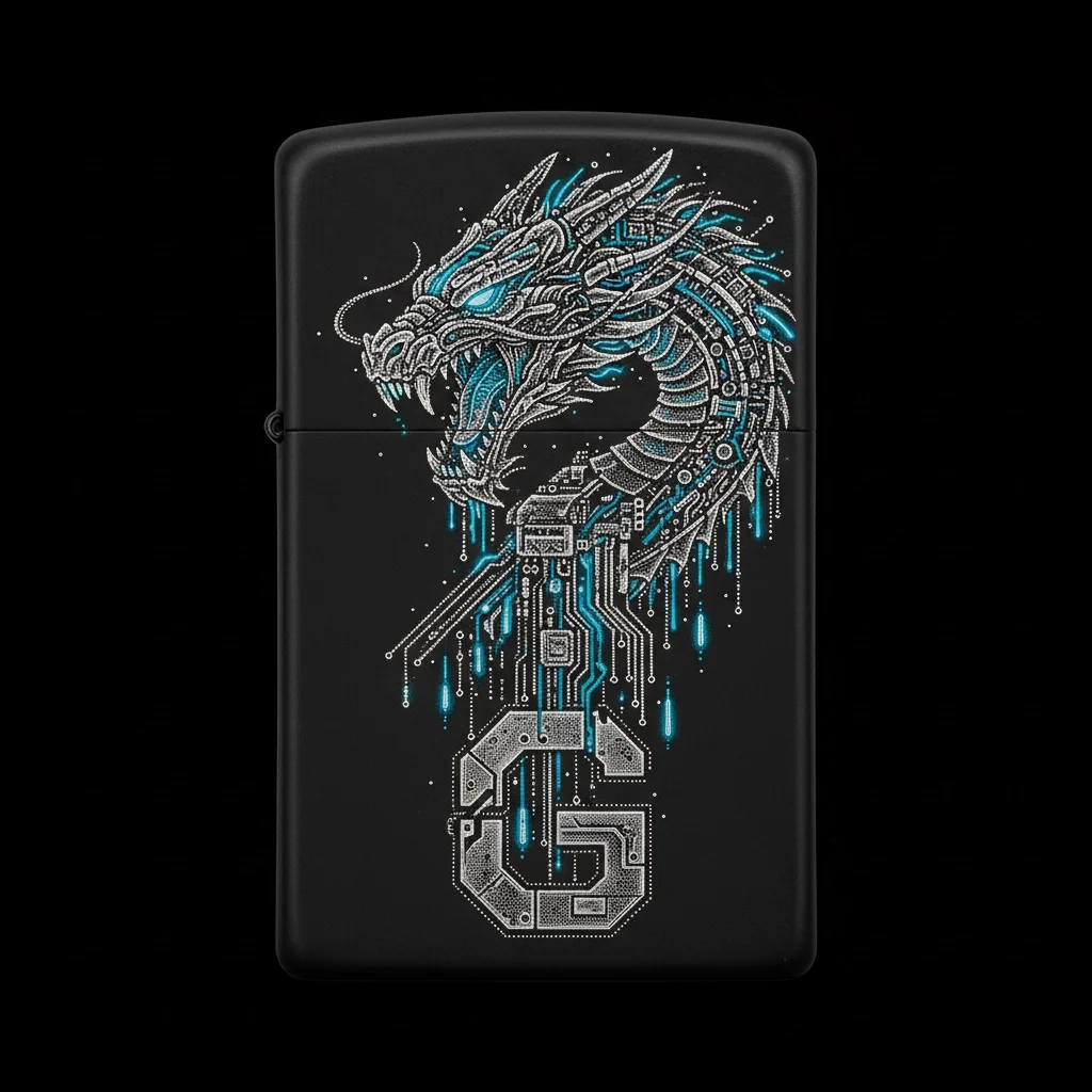 Zippo Ejderha Figürlü G Harfli Tasarım - V45