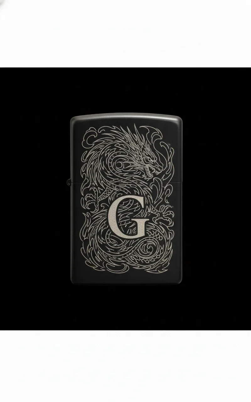 Zippo Ejderha Figürlü G Harfli Tasarım - V47