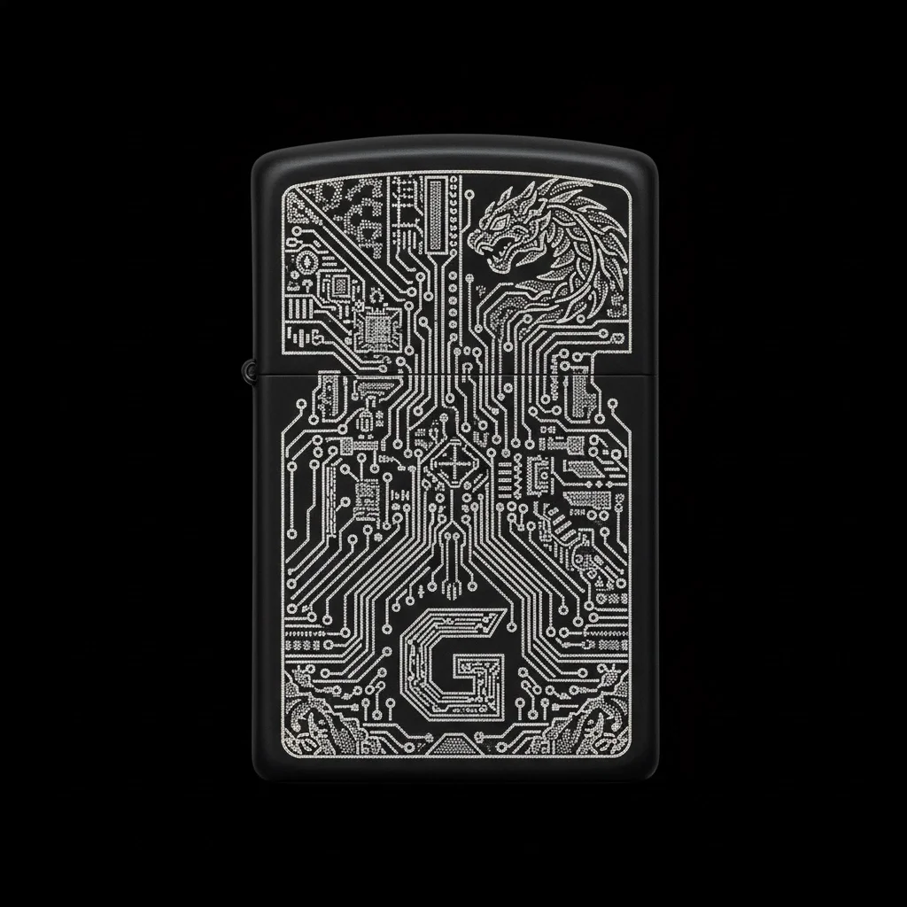 Zippo Ejderha Figürlü G Harfli Tasarım - V51