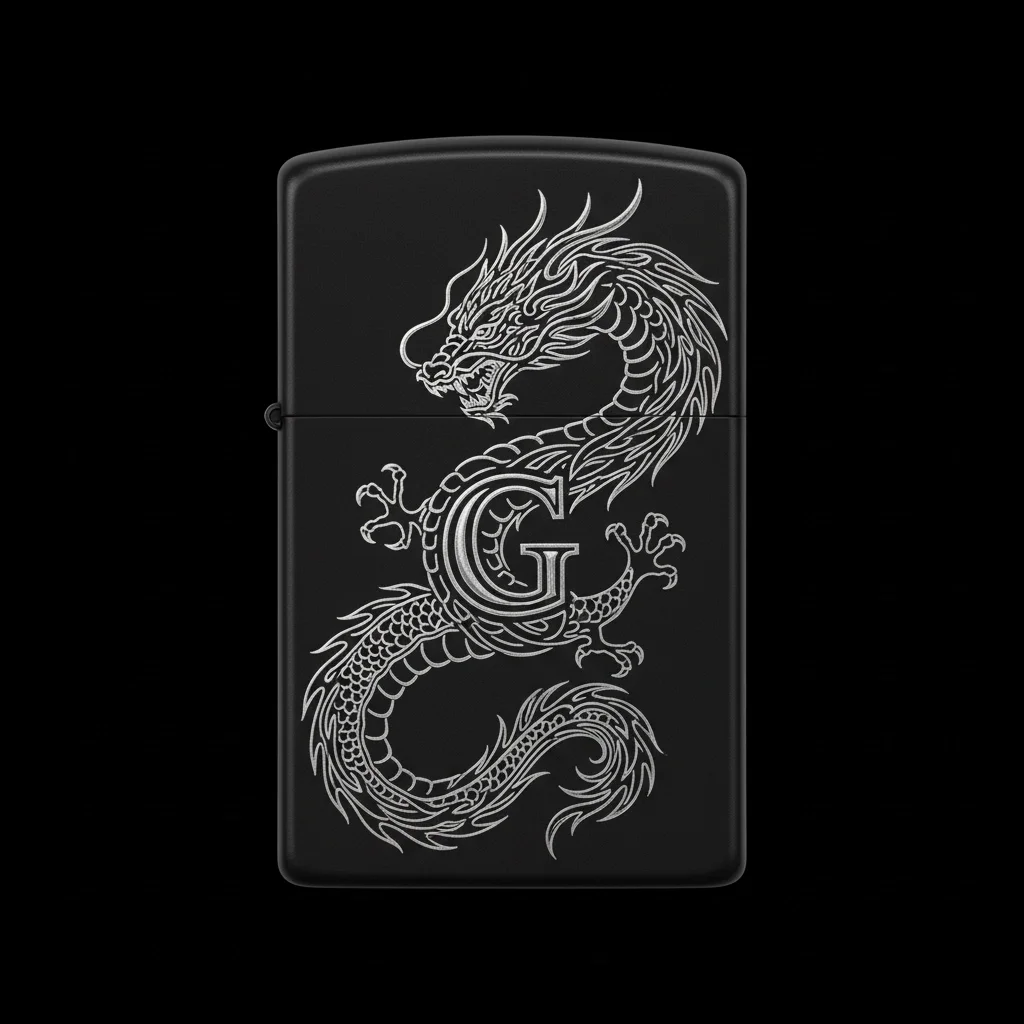Zippo Ejderha Figürlü G Harfli Tasarım - V57