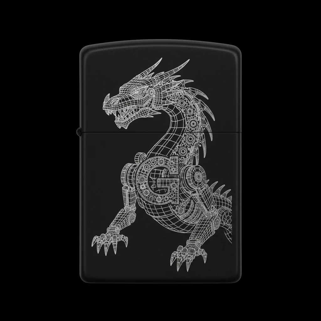 Zippo Ejderha Figürlü G Harfli Tasarım - V6