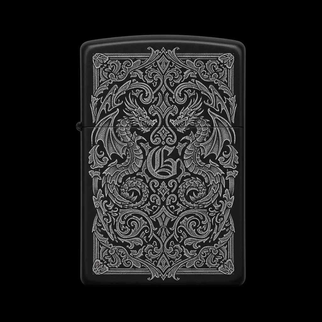 Zippo Ejderha Figürlü G Harfli Tasarım - V60