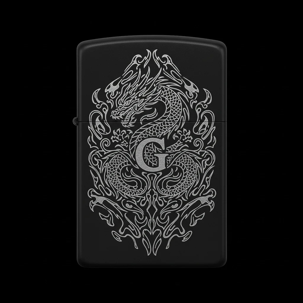 Zippo Ejderha Figürlü G Harfli Tasarım - V64