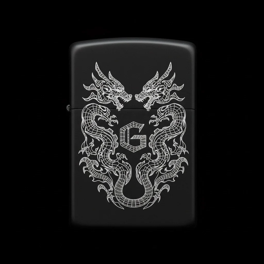 Zippo Ejderha Figürlü G Harfli Tasarım - V68