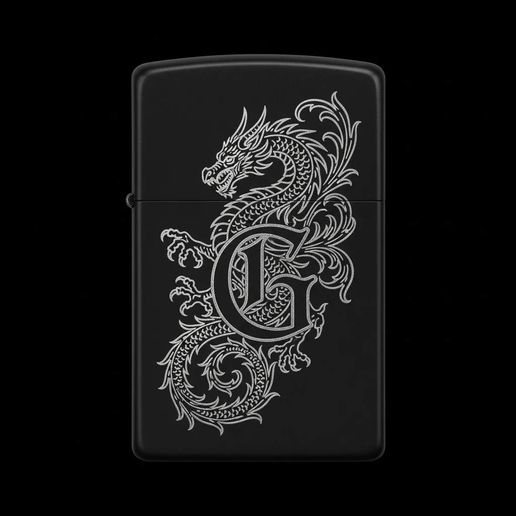 Zippo Ejderha Figürlü G Harfli Tasarım - V71