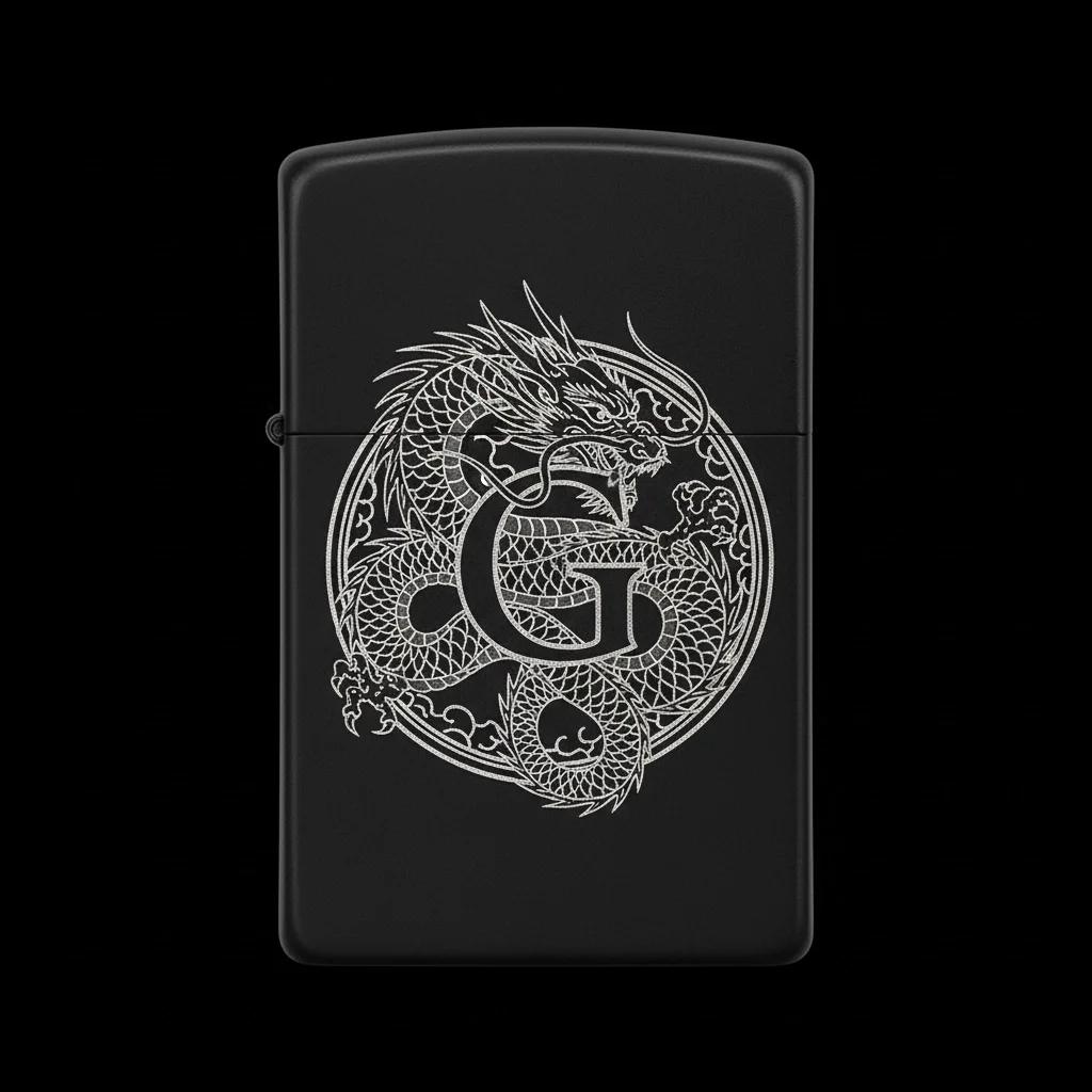 Zippo Ejderha Figürlü G Harfli Tasarım - V72