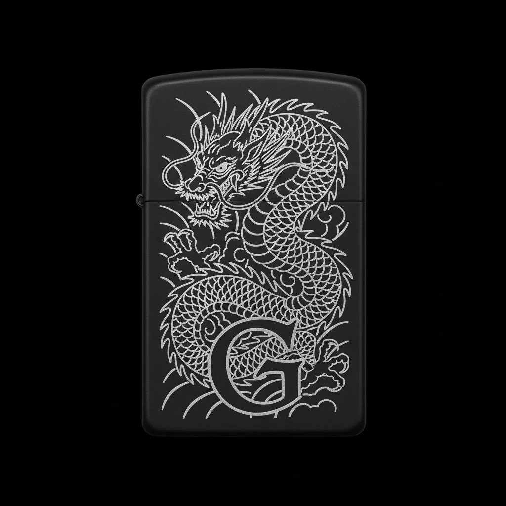 Zippo Ejderha Figürlü G Harfli Tasarım - V74