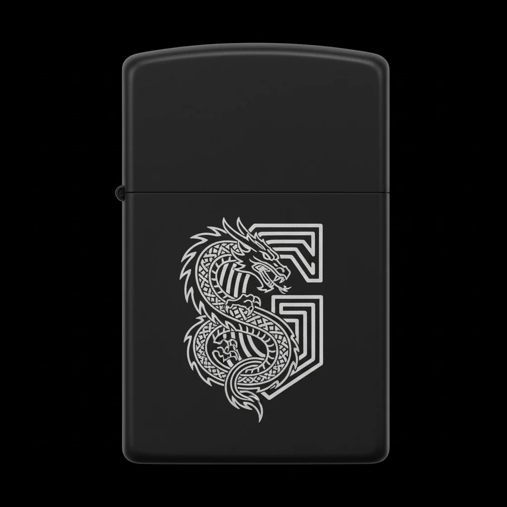 Zippo Ejderha Figürlü G Harfli Tasarım - V81