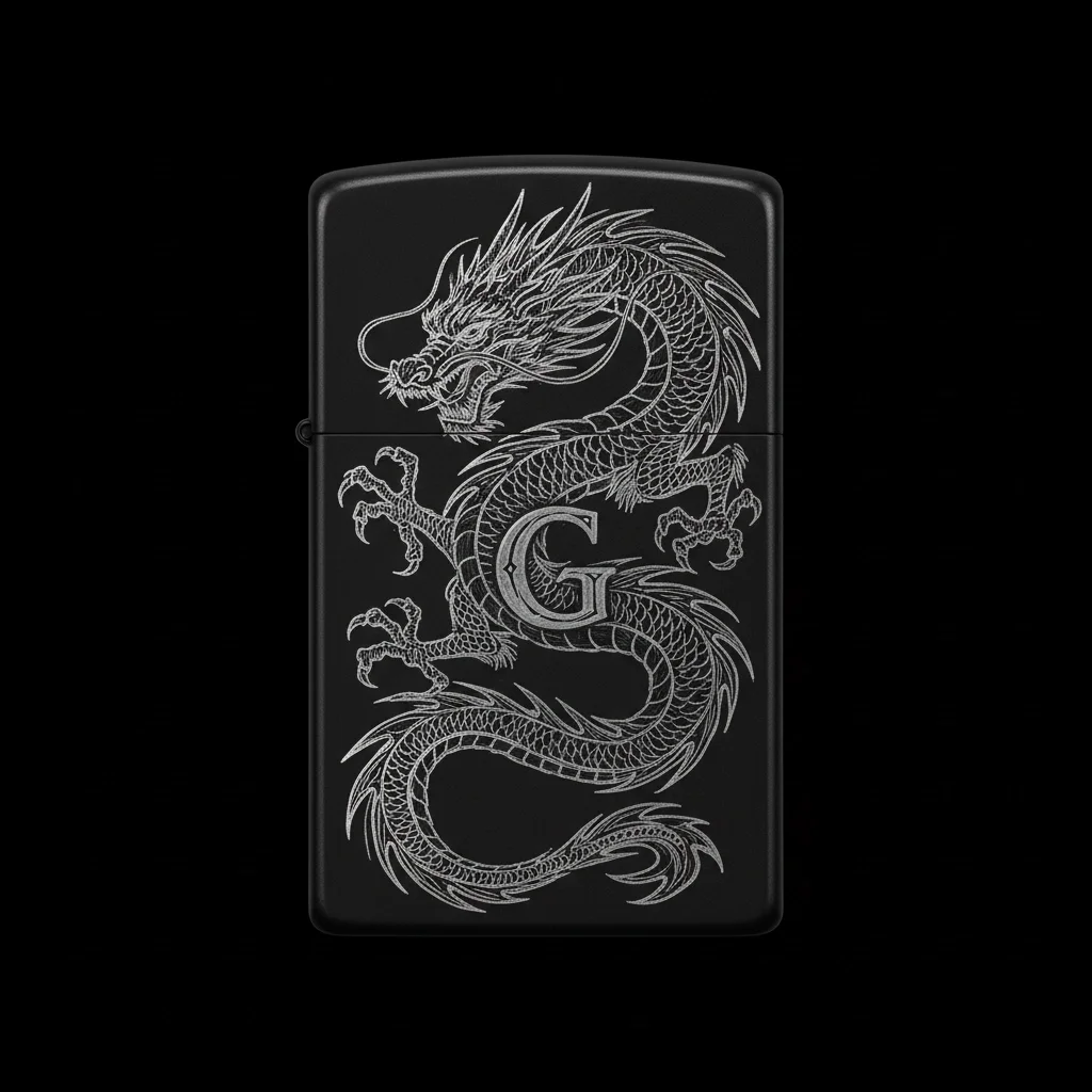 Zippo Ejderha Figürlü G Harfli Tasarım - V85