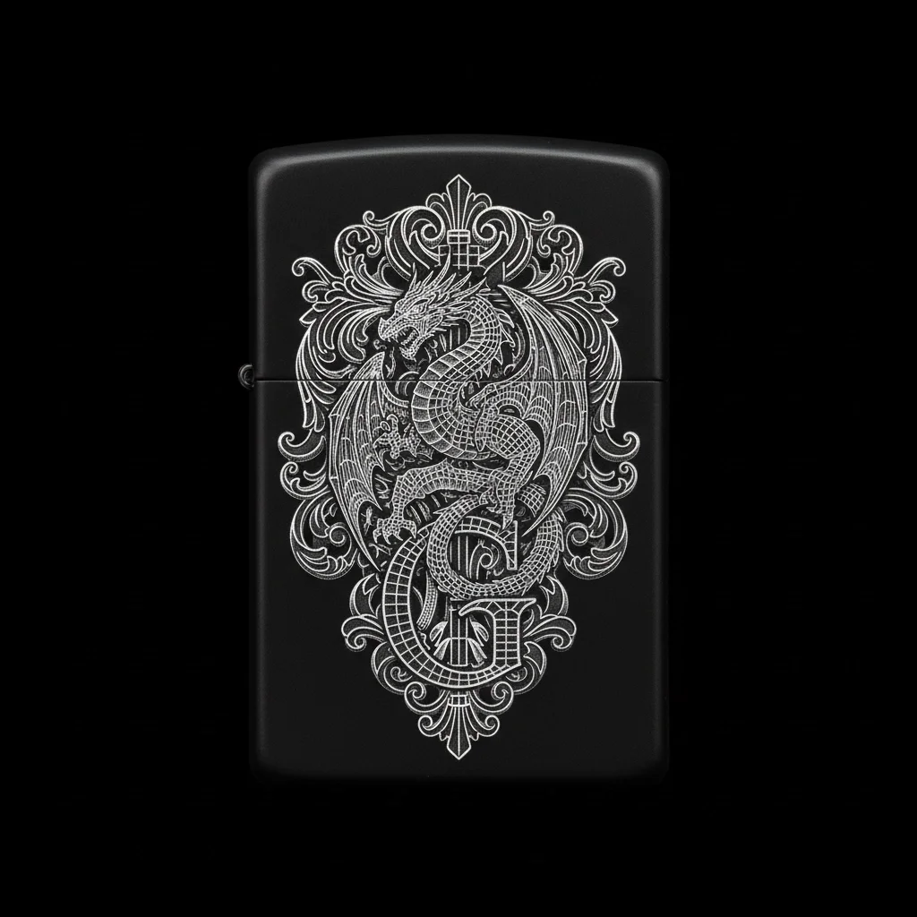 Zippo Ejderha Figürlü G Harfli Tasarım - V88