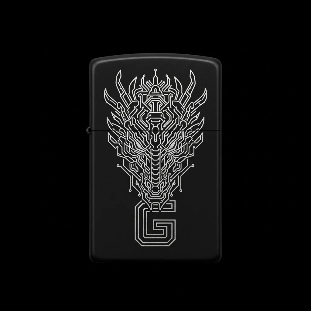 Zippo Ejderha Figürlü G Harfli Tasarım - V89