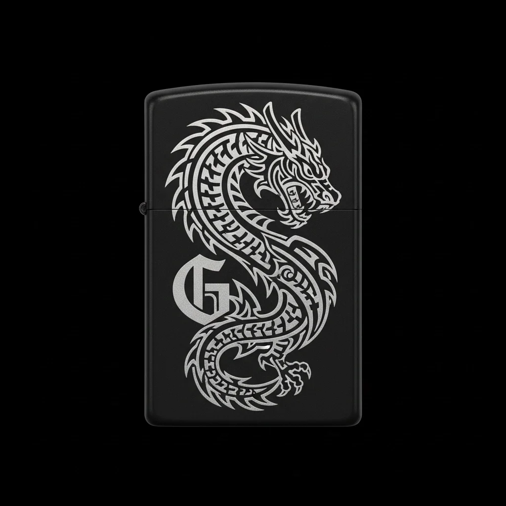 Zippo Ejderha Figürlü G Harfli Tasarım - V91