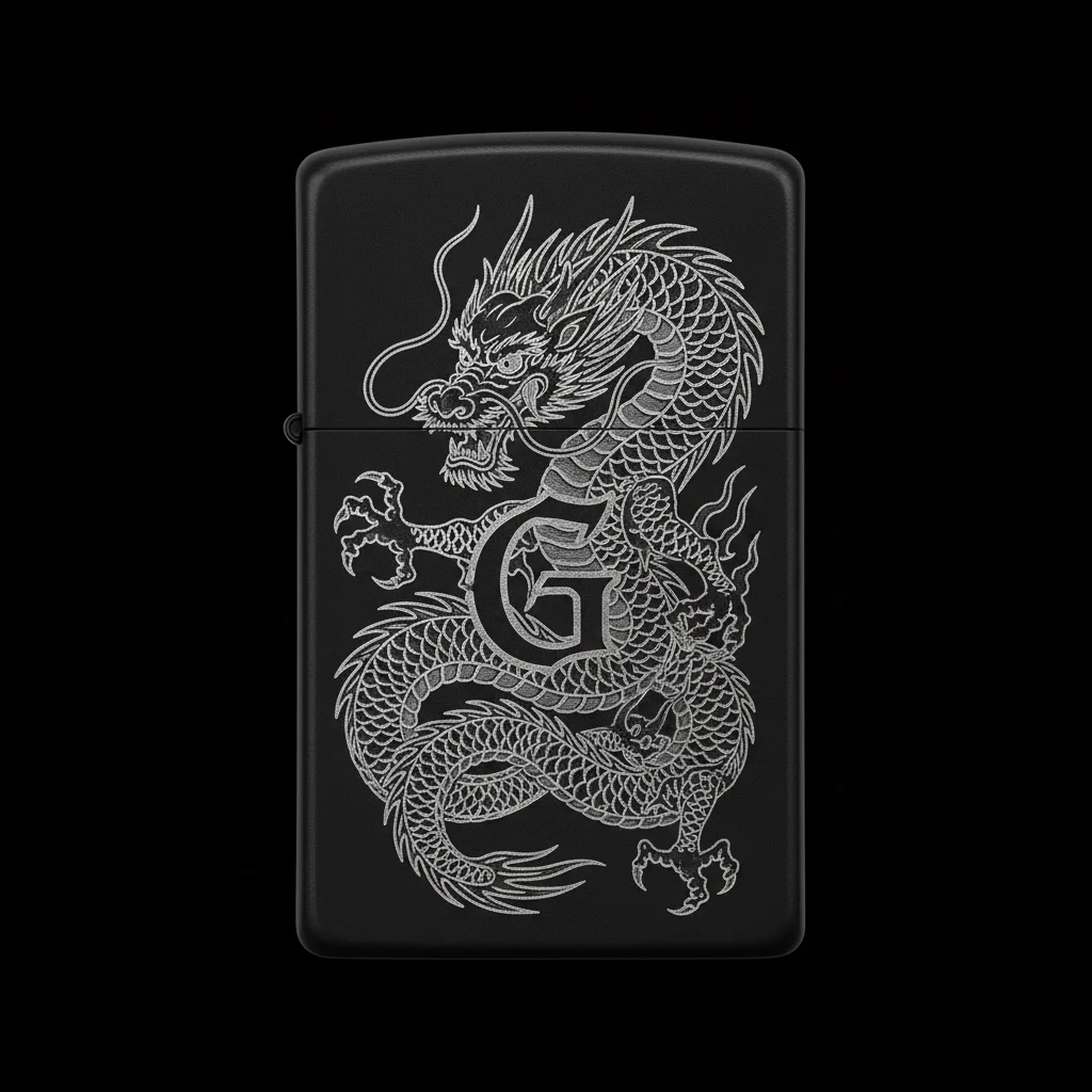 Zippo Ejderha Figürlü G Harfli Tasarım - V93