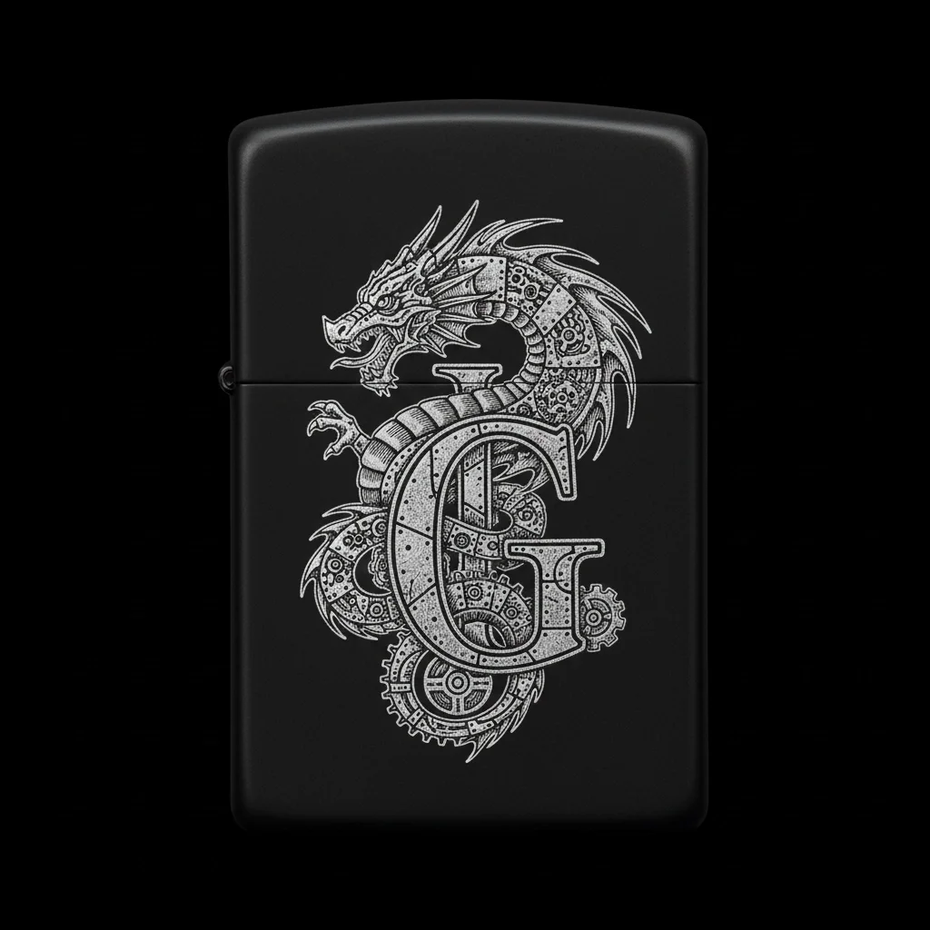 Zippo Ejderha Figürlü G Harfli Tasarım - V94