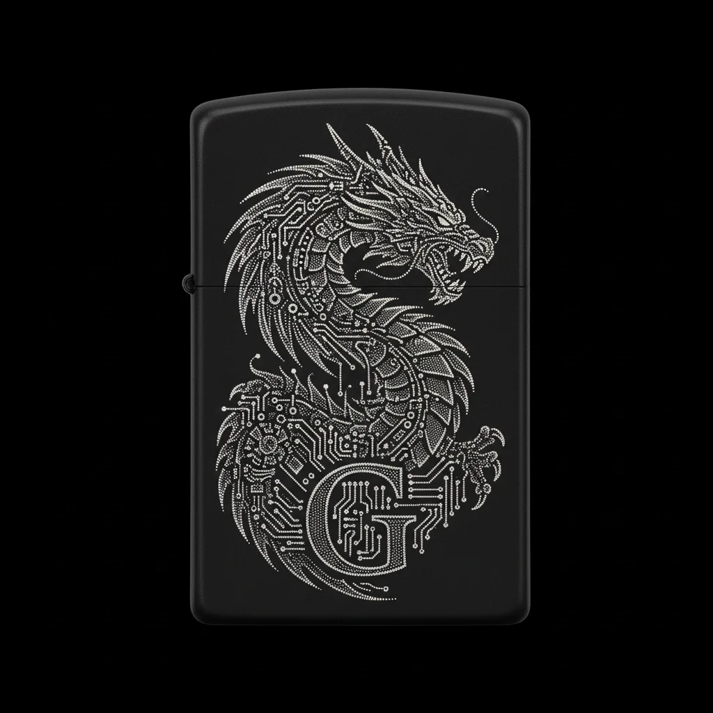 Zippo Ejderha Figürlü G Harfli Tasarım - V95