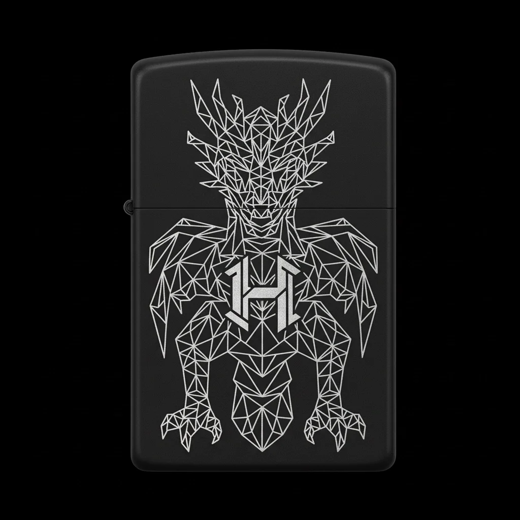 Zippo Ejderha Figürlü H Harfli Tasarım - V60