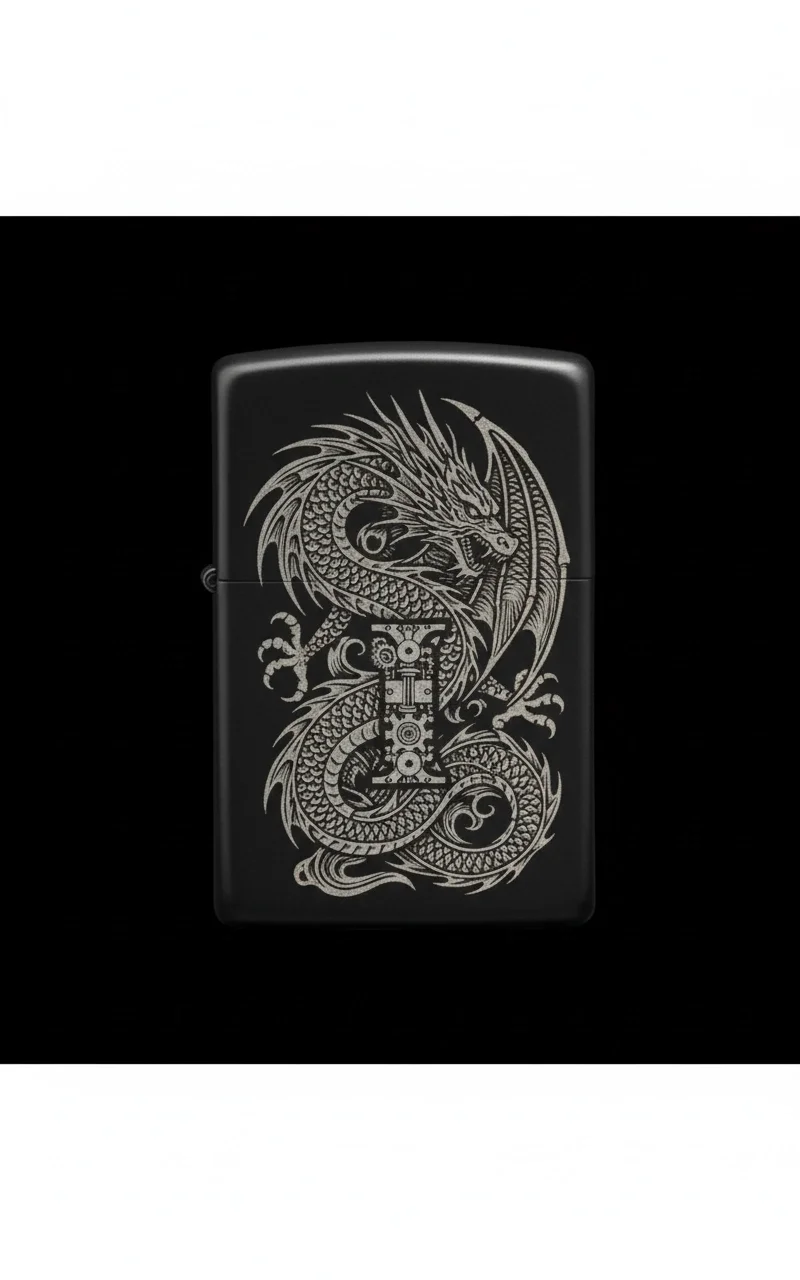Zippo Ejderha Figürlü I Harfli Tasarım - V22