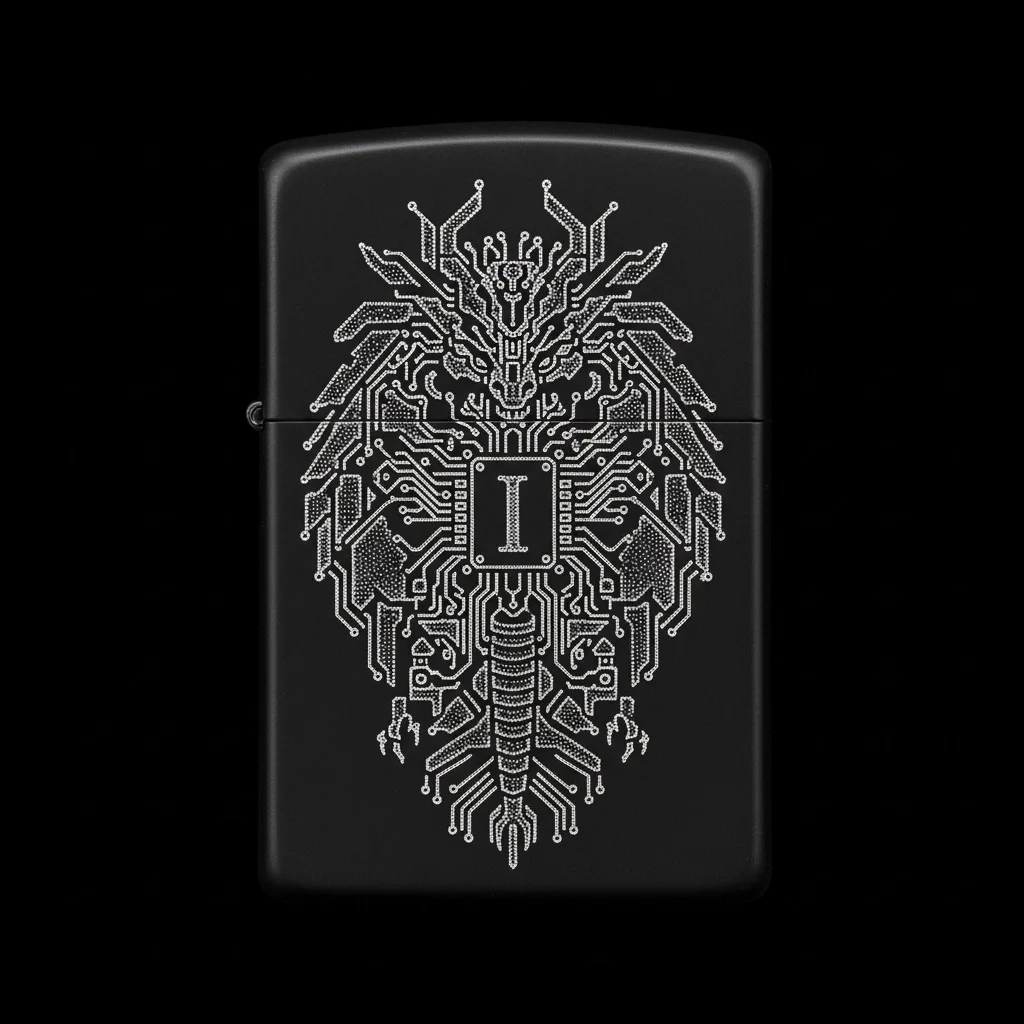Zippo Ejderha Figürlü I Harfli Tasarım - V33