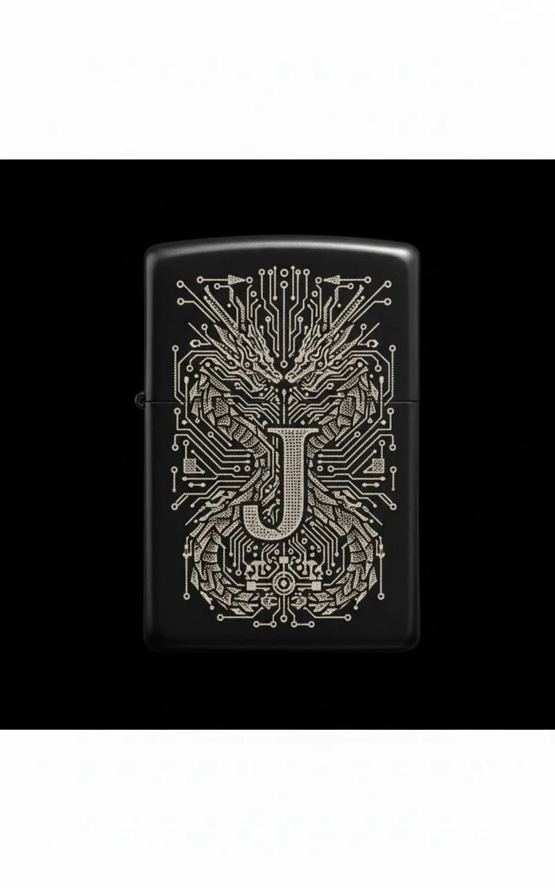 Zippo Ejderha Figürlü J Harfli Tasarım - V20