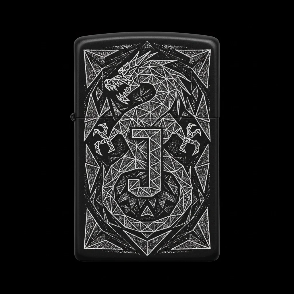Zippo Ejderha Figürlü J Harfli Tasarım - V29
