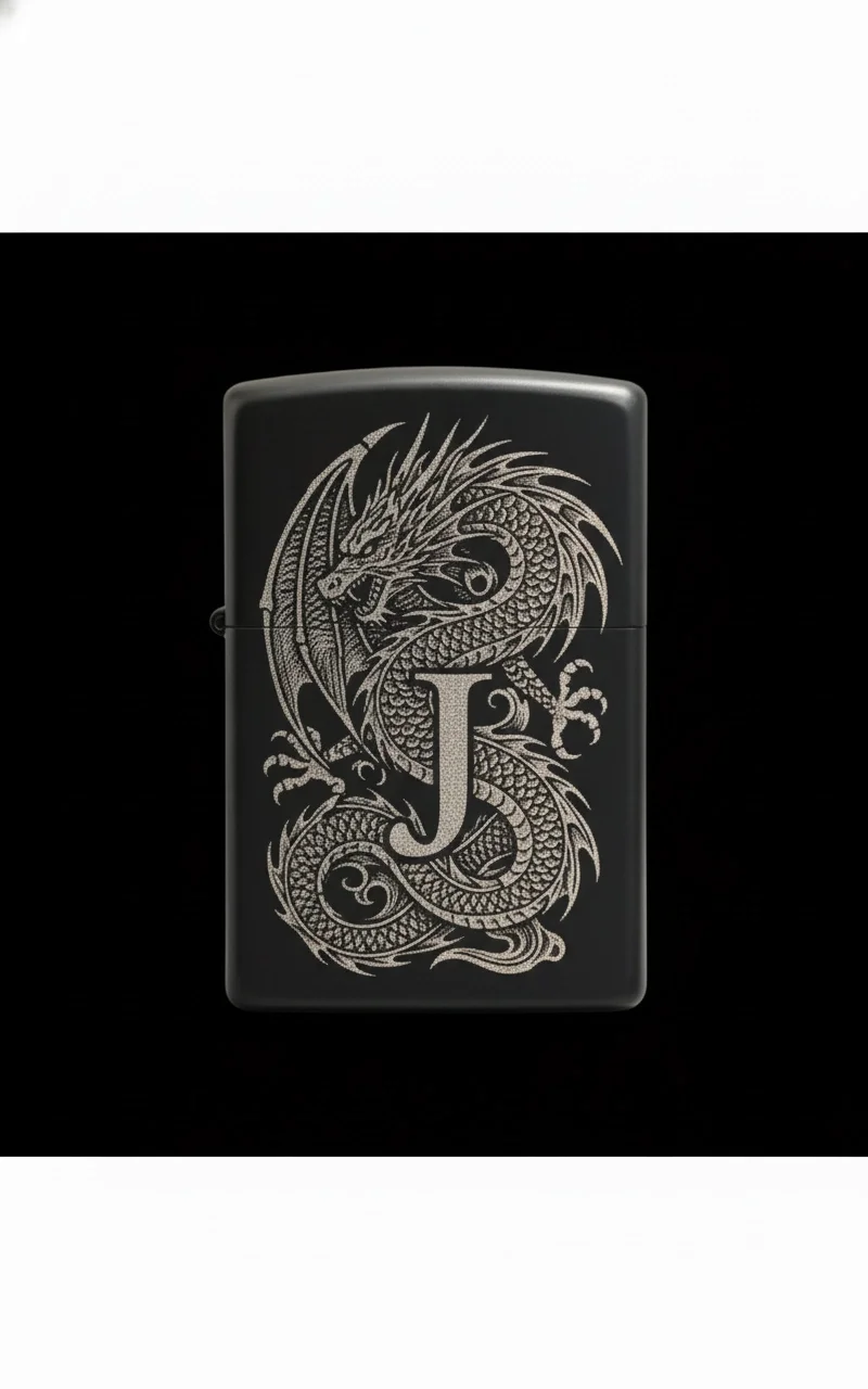 Zippo Ejderha Figürlü J Harfli Tasarım - V30