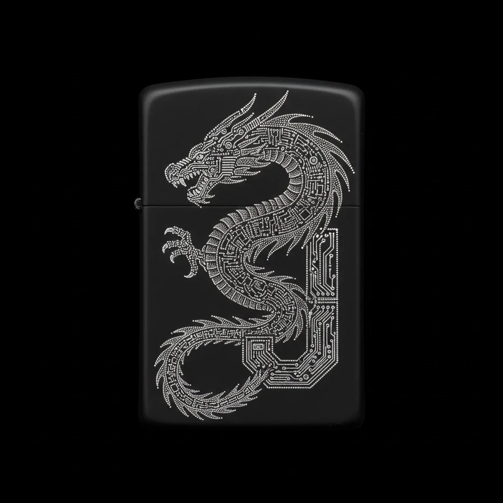 Zippo Ejderha Figürlü J Harfli Tasarım - V49