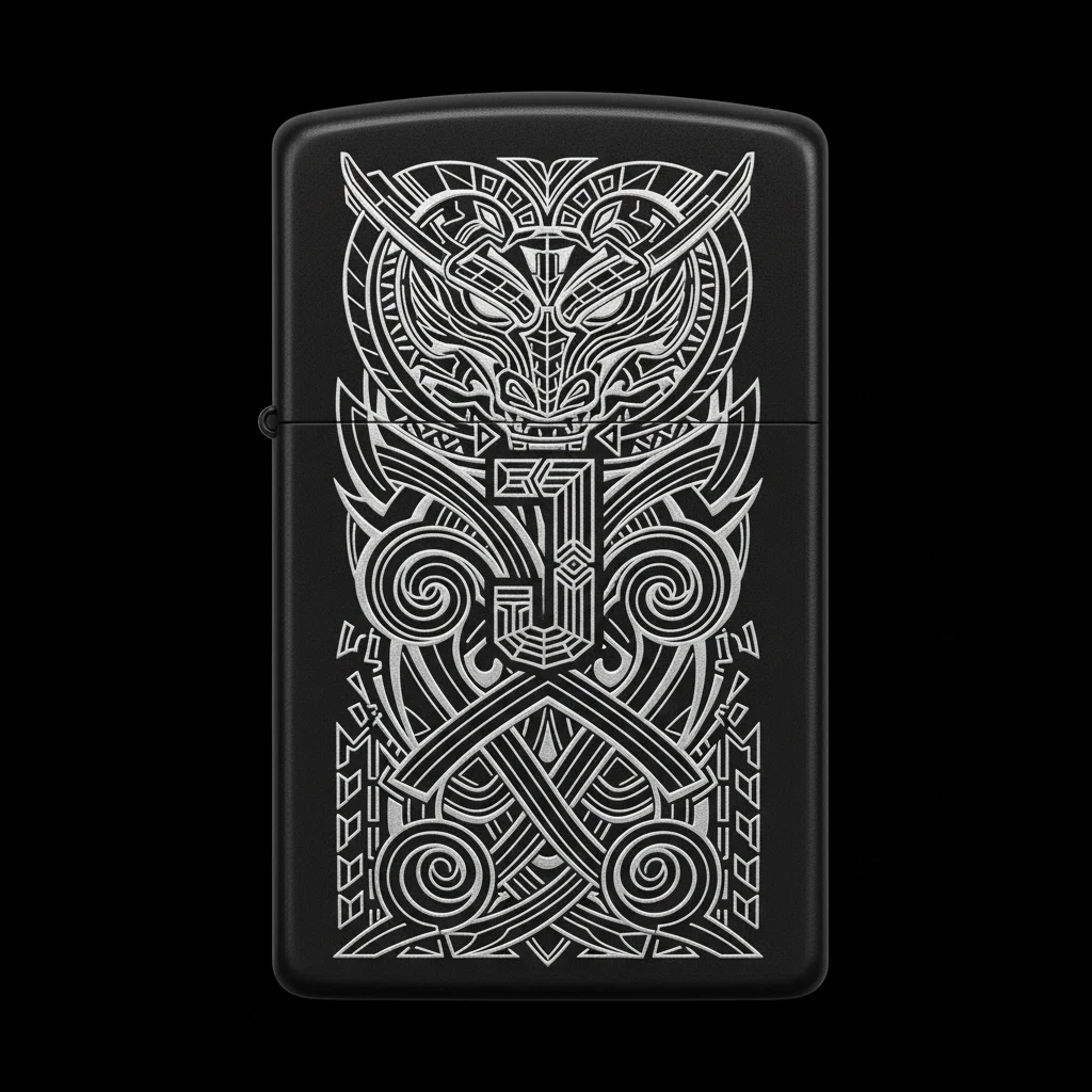 Zippo Ejderha Figürlü J Harfli Tasarım - V52