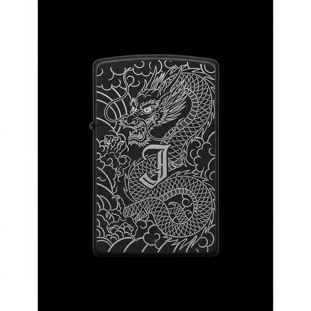 Zippo Ejderha Figürlü J Harfli Tasarım - V60