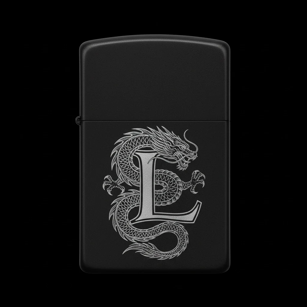Zippo Ejderha Figürlü L Harfli Tasarım - V10
