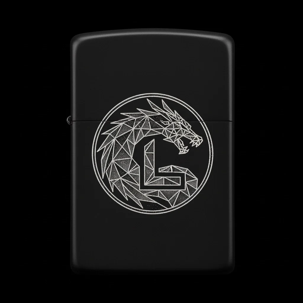 Zippo Ejderha Figürlü L Harfli Tasarım - V13