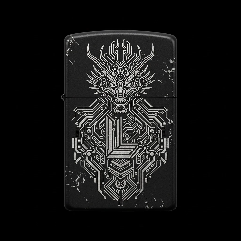 Zippo Ejderha Figürlü L Harfli Tasarım - V18
