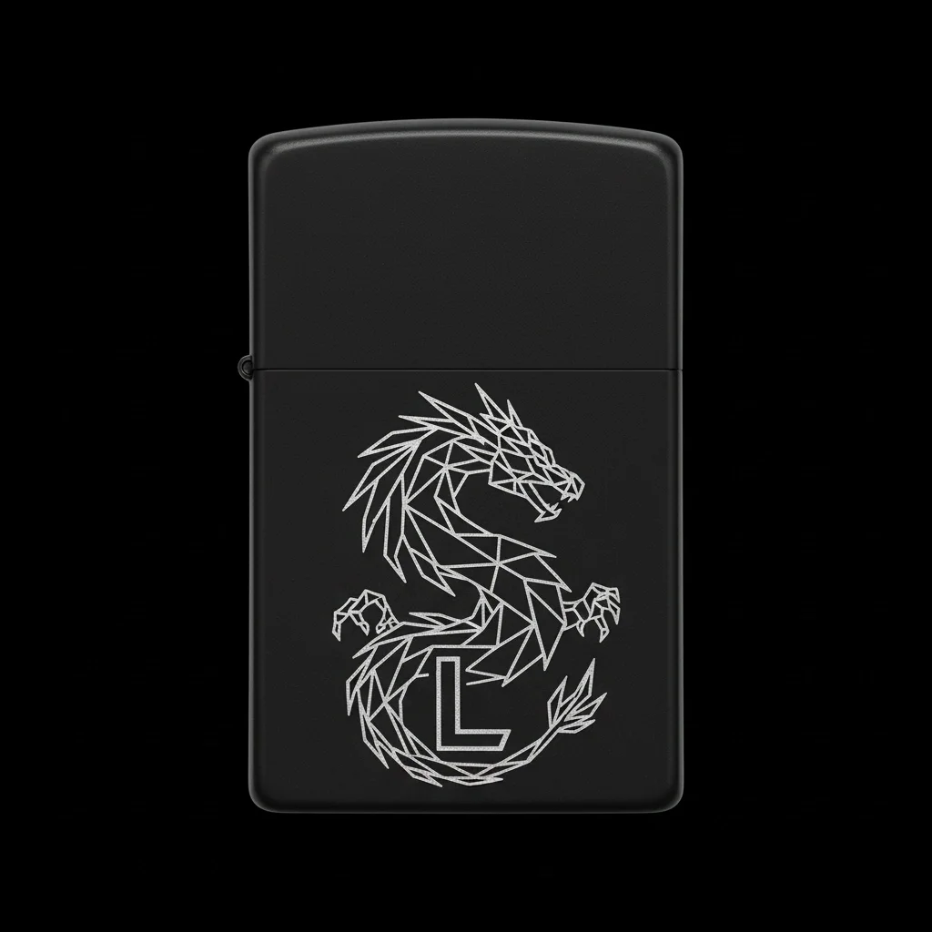 Zippo Ejderha Figürlü L Harfli Tasarım - V44