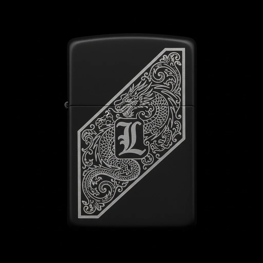 Zippo Ejderha Figürlü L Harfli Tasarım - V68