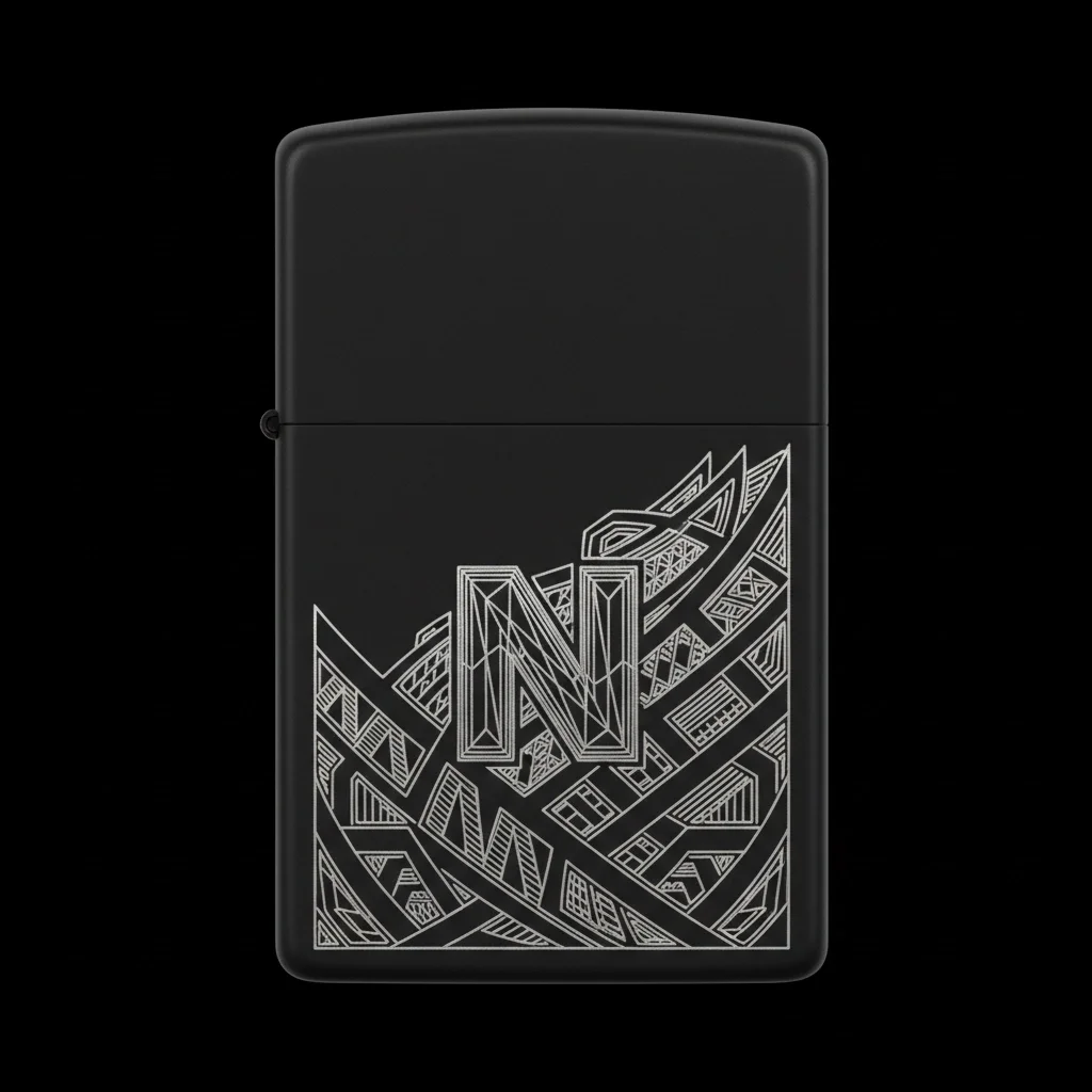 Zippo Ejderha Figürlü N Harfli Tasarım - V1